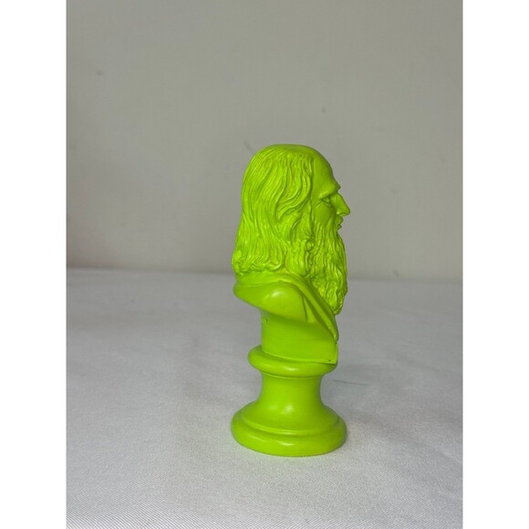 LEONARDO DA VINCI POP ART NEON GREEN MINI STATUE - Picture 4 of 5